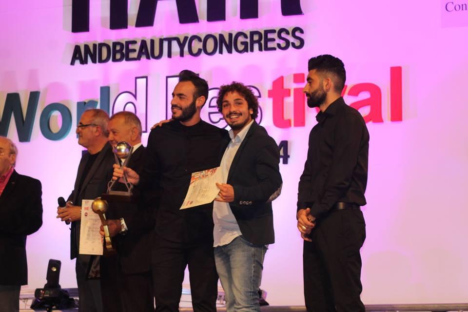 Marco Aceto, felice, al momento della premiazione