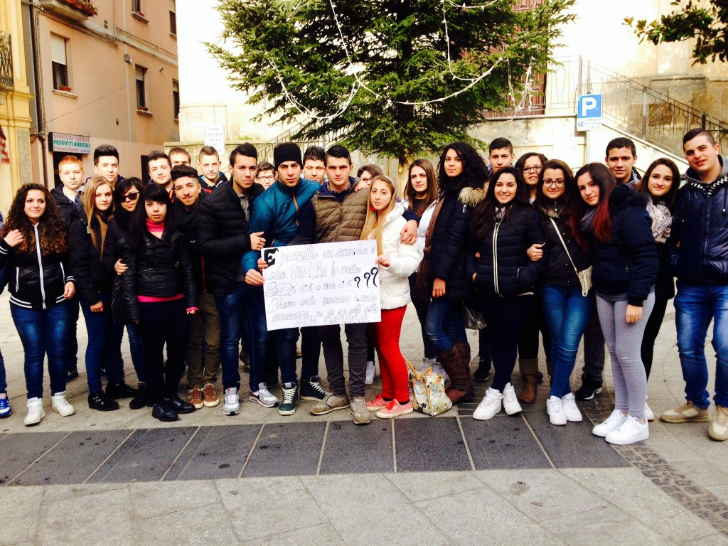 Gli studenti dell'Agraria in occasione della protesta delle settimane scorse