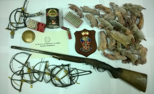 Il "materiale" sequestrato dai carabinieri