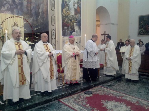 Un momento della solenne celebrazione nella basilica cattedrale 